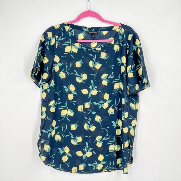 Banana Republic Lemon Print Oversized short sleeve blouse - Picture 1 of 3